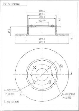 FI.BA FBD381 - Спирачен диск vvparts.bg