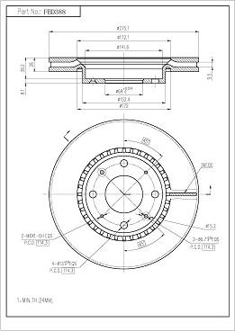 FI.BA FBD388 - Спирачен диск vvparts.bg