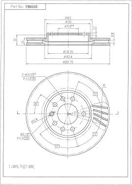 FI.BA FBD335 - Спирачен диск vvparts.bg