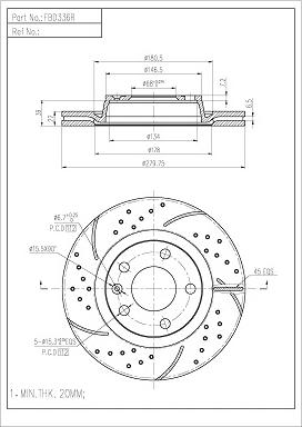 FI.BA FBD336R/H - Спирачен диск vvparts.bg