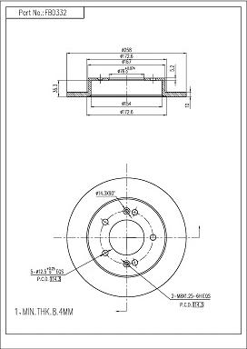 FI.BA FBD332 - Спирачен диск vvparts.bg