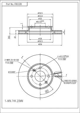 FI.BA FBD328 - Спирачен диск vvparts.bg