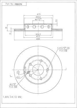 FI.BA FBD376 - Спирачен диск vvparts.bg