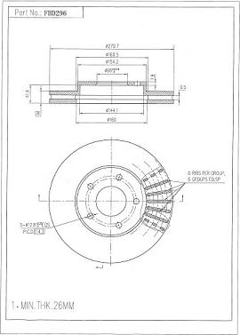 FI.BA FBD296 - Спирачен диск vvparts.bg