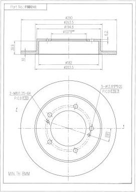 FI.BA FBD241 - Спирачен диск vvparts.bg