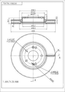 FI.BA FBD250 - Спирачен диск vvparts.bg