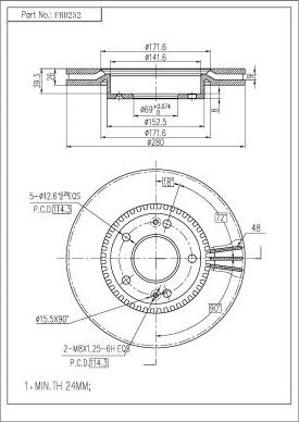 FI.BA FBD252 - Спирачен диск vvparts.bg