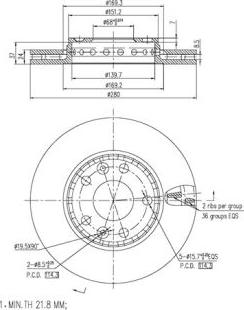 FI.BA FBD264 - Спирачен диск vvparts.bg