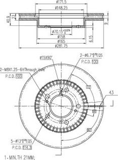 FI.BA FBD265 - Спирачен диск vvparts.bg