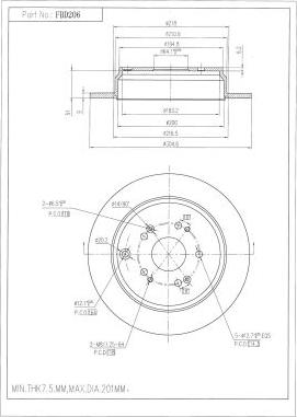 FI.BA FBD206 - Спирачен диск vvparts.bg