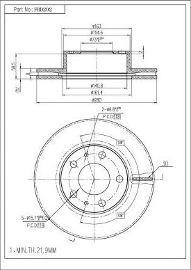 FI.BA FBD202 - Спирачен диск vvparts.bg