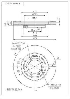 FI.BA FBD219 - Спирачен диск vvparts.bg