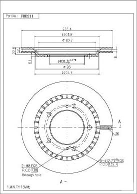 FI.BA FBD211 - Спирачен диск vvparts.bg