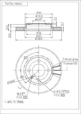 FI.BA FBD234 - Спирачен диск vvparts.bg