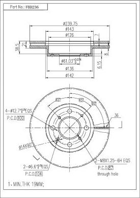 FI.BA FBD236 - Спирачен диск vvparts.bg