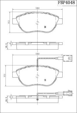 FI.BA FBP4048 - Комплект спирачно феродо, дискови спирачки vvparts.bg