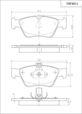 FI.BA FBP4011 - Комплект спирачно феродо, дискови спирачки vvparts.bg