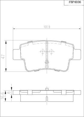 FI.BA FBP4036 - Комплект спирачно феродо, дискови спирачки vvparts.bg