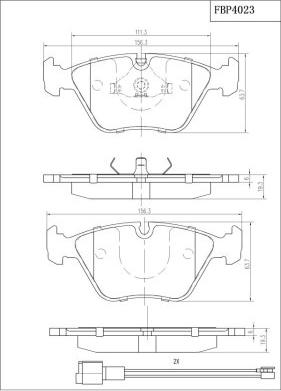 FI.BA FBP4023 - Комплект спирачно феродо, дискови спирачки vvparts.bg