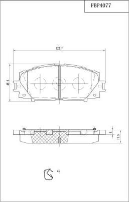 FI.BA FBP4077 - Комплект спирачно феродо, дискови спирачки vvparts.bg