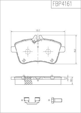 FI.BA FBP4161 - Комплект спирачно феродо, дискови спирачки vvparts.bg