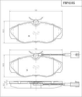 FI.BA FBP4105 - Комплект спирачно феродо, дискови спирачки vvparts.bg