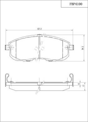 FI.BA FBP4100 - Комплект спирачно феродо, дискови спирачки vvparts.bg