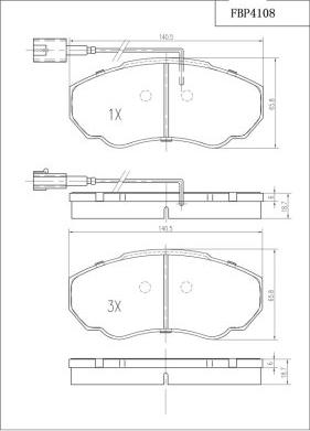 FI.BA FBP4108 - Комплект спирачно феродо, дискови спирачки vvparts.bg