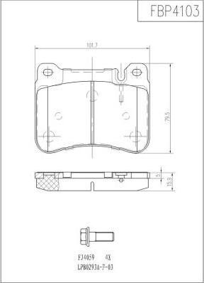 FI.BA FBP4103 - Комплект спирачно феродо, дискови спирачки vvparts.bg