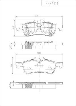 FI.BA FBP4111 - Комплект спирачно феродо, дискови спирачки vvparts.bg