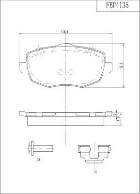 FI.BA FBP4135 - Комплект спирачно феродо, дискови спирачки vvparts.bg