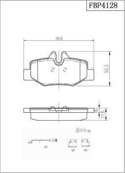 FI.BA FBP4128 - Комплект спирачно феродо, дискови спирачки vvparts.bg