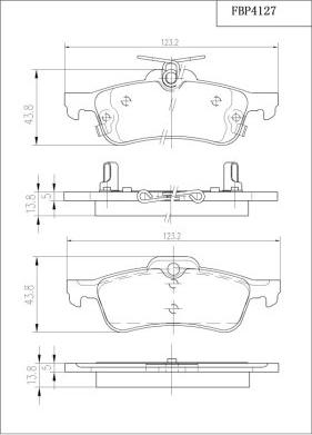 FI.BA FBP4127 - Комплект спирачно феродо, дискови спирачки vvparts.bg