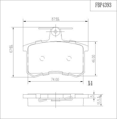 FI.BA FBP4393 - Комплект спирачно феродо, дискови спирачки vvparts.bg