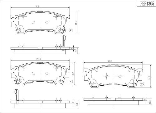 FI.BA FBP4305 - Комплект спирачно феродо, дискови спирачки vvparts.bg