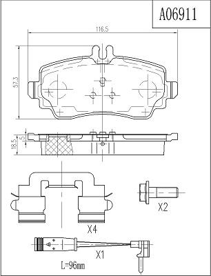 FI.BA FBP4310 - Комплект спирачно феродо, дискови спирачки vvparts.bg