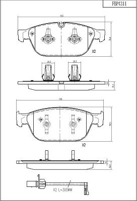 FI.BA FBP4311 - Комплект спирачно феродо, дискови спирачки vvparts.bg