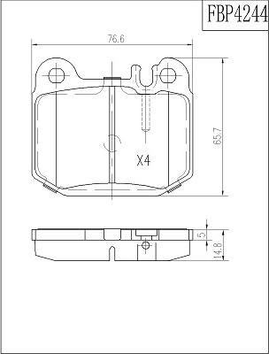 FI.BA FBP4244 - Комплект спирачно феродо, дискови спирачки vvparts.bg