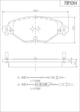 FI.BA FBP4264 - Комплект спирачно феродо, дискови спирачки vvparts.bg