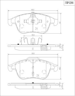 FI.BA FBP4266 - Комплект спирачно феродо, дискови спирачки vvparts.bg