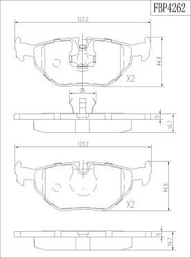 FI.BA FBP4262 - Комплект спирачно феродо, дискови спирачки vvparts.bg