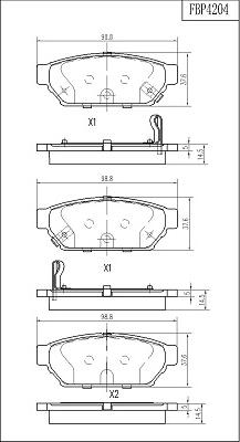 FI.BA FBP4204 - Комплект спирачно феродо, дискови спирачки vvparts.bg