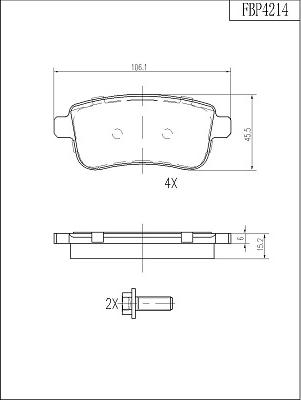 FI.BA FBP4214 - Комплект спирачно феродо, дискови спирачки vvparts.bg