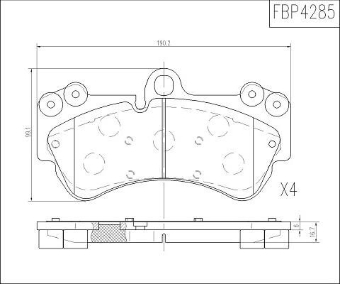 FI.BA FBP4285 - Комплект спирачно феродо, дискови спирачки vvparts.bg