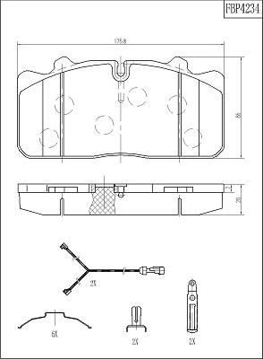 FI.BA FBP4234 - Комплект спирачно феродо, дискови спирачки vvparts.bg