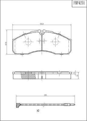 FI.BA FBP4231 - Комплект спирачно феродо, дискови спирачки vvparts.bg