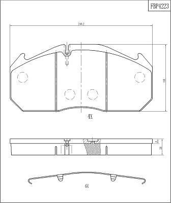 FI.BA FBP4223 - Комплект спирачно феродо, дискови спирачки vvparts.bg