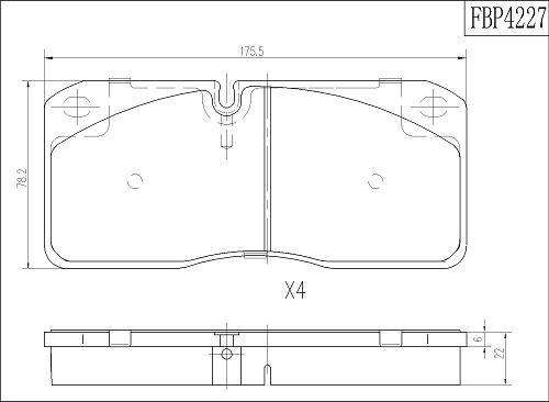 FI.BA FBP4227 - Комплект спирачно феродо, дискови спирачки vvparts.bg