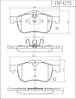 FI.BA FBP4275 - Комплект спирачно феродо, дискови спирачки vvparts.bg