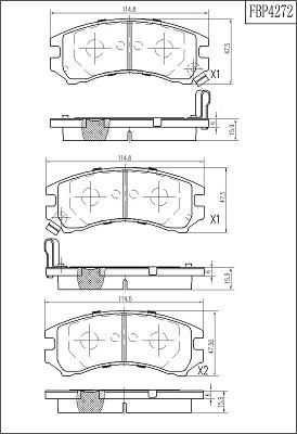 FI.BA FBP4272 - Комплект спирачно феродо, дискови спирачки vvparts.bg